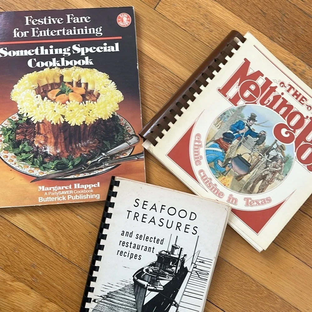 Vintage Cookbook Bundle of 3 Special Cusines Seafood Holiday Ethnic
